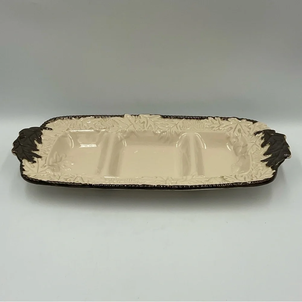 Ceramic Fall Relish Divided Serving Dish